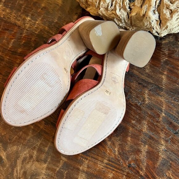 Antonio Melani Suede Strappy Block Heel Sandals Size 8.5M - Picture 4 of 9